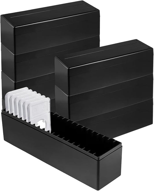 JAPCHET 8 Pack Coin Slab Storage Box with 20 Slab Coin Holders, Black Plastic Coin Case for Collectors 2.7 x 10.4 x 3.5 Inch