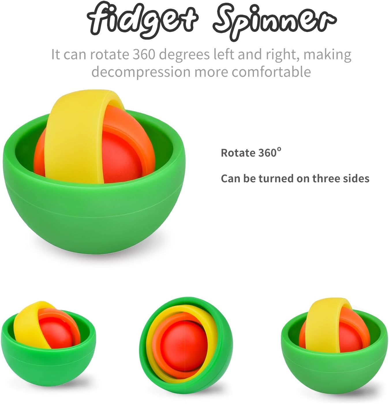 Fidget Toys, 3D Teen Boys Fidgets Spinners, Relief Stress and Exercise Fingers Hand Ball Fidgets Gyroscope, Best Gifts for Boys, Girls, Adult Birthday Games(1PACK)