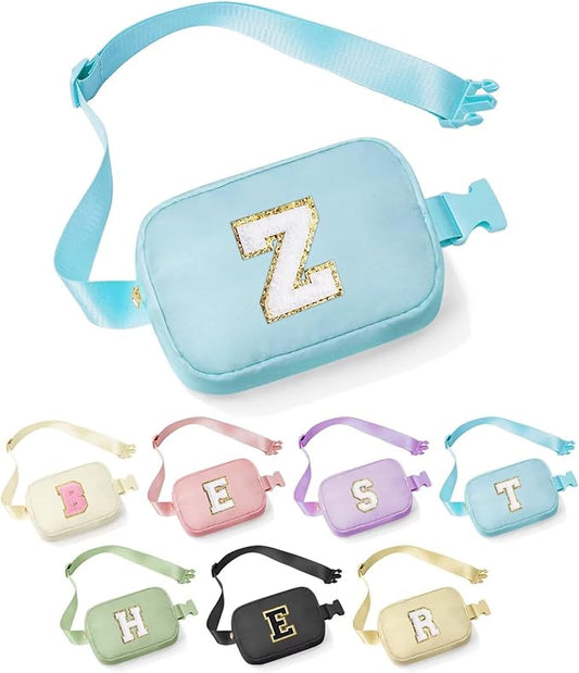 YOOLIFE Birthday Gifts for 4 5 6 7 8 9 10 11 12 13 14 Year Old Girls - Initial Fanny Pack Belt Bag Purse for Girls Teens Daughter Sister Niece, Personalized Trendy Stuff for Teen Girl Kids | Blue Z