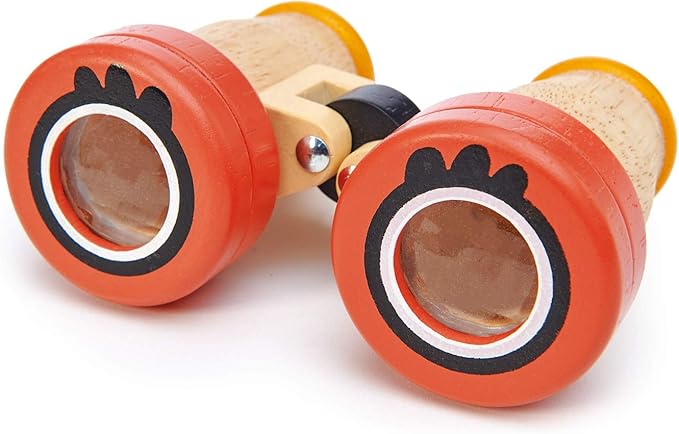 Tender Leaf Toys - Safari Binoculars - Wooden Binoculars with Kaleidoscope Lenses for Kids - Adjustable Pretend Play Toy for Safari Adventures - Ages 3+