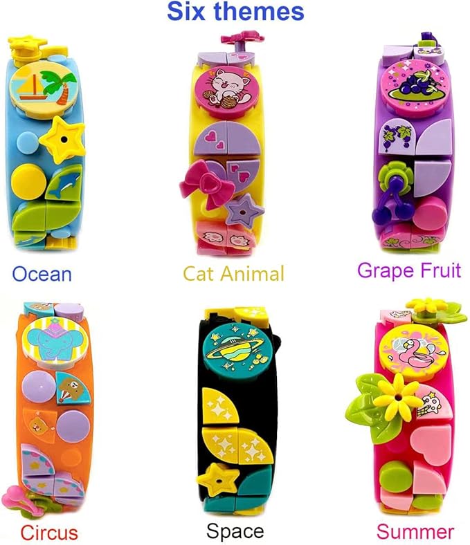 SIENON 6Pack Dots Bracelets Building Block, DIY Creative Craft Project Bracelet Making Kit for Kids Friendship Construction Toys for Boys Girls Birthday Christmas Party Favors