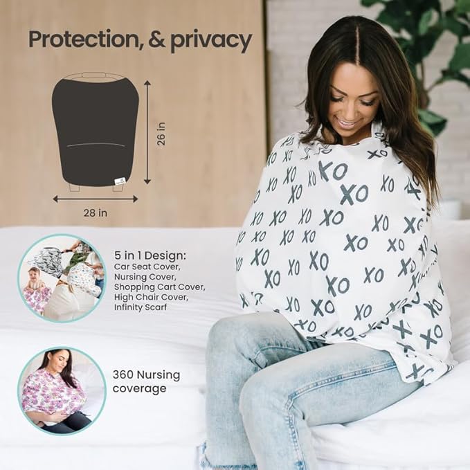 Copper Pearl Multi-Use Cover: Car Seat & Stroller Cover for Sun - Stretchy Fabric, All-Season Use, Stylish Designs, Easy Access for Moms - Scotland