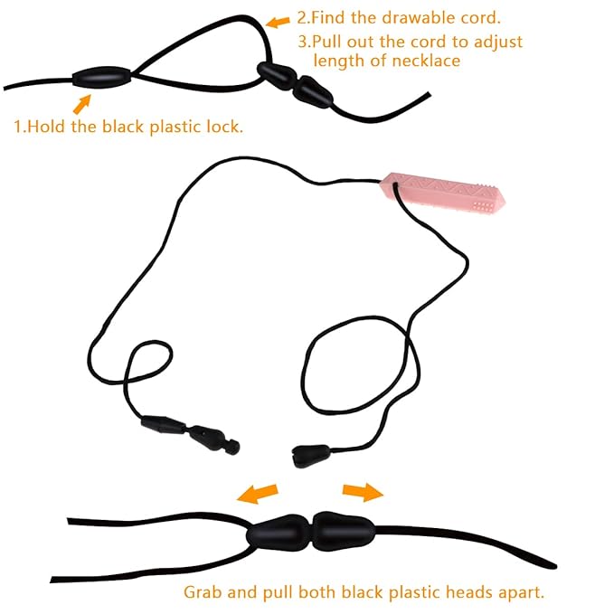 Sensory Chew Necklaces for Kids - 4 Pack Silicone Chewy Necklaces for ADHD, Autism, Biting and Oral Motor Needs Color 1