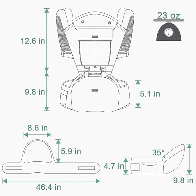 Baby Carrier Newborn to Toddler Baby Carriers with Seat Infant Baby Holder Backpack Baby Carriers Front and Back for Carrying and Hiking (Cyan-Blue)