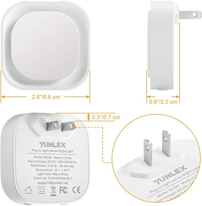 6 Pack Plug in Amber Night Light, Auto Dusk to Dawn, Soft Glow, Dimmable, Diffused Light, LED Lights for Bedroom, Kids, Bathroom, Sleep, Baby Nursery, Toddler, Hallway, Kitchen, Home Decor