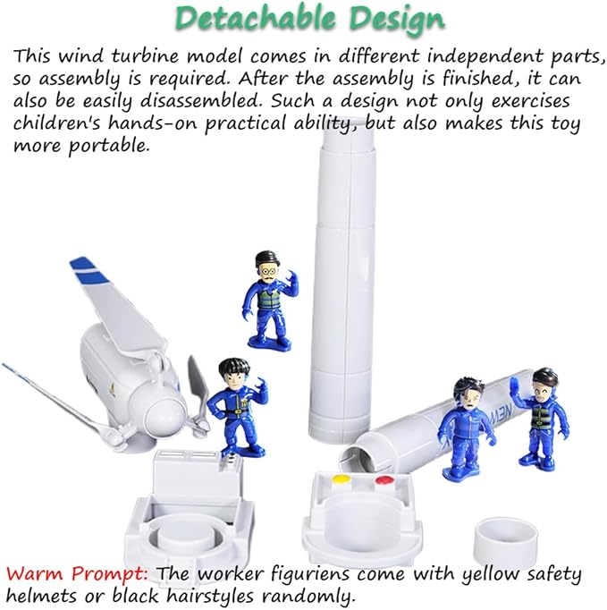 Miracland Wind Turbine Toy, 21.65 Inch Large Size Windmill Toy Clockwork Generator Model STEM Science Kit