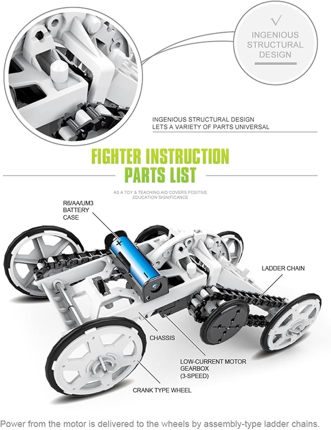 STEM Kits for Kids, 4WD Climbing Robotics Projects for Kids Ages 8-12 | Electronics Circuits Engineering and Science Experiments for Teens | DIY STEM Toys for Boys and Girls