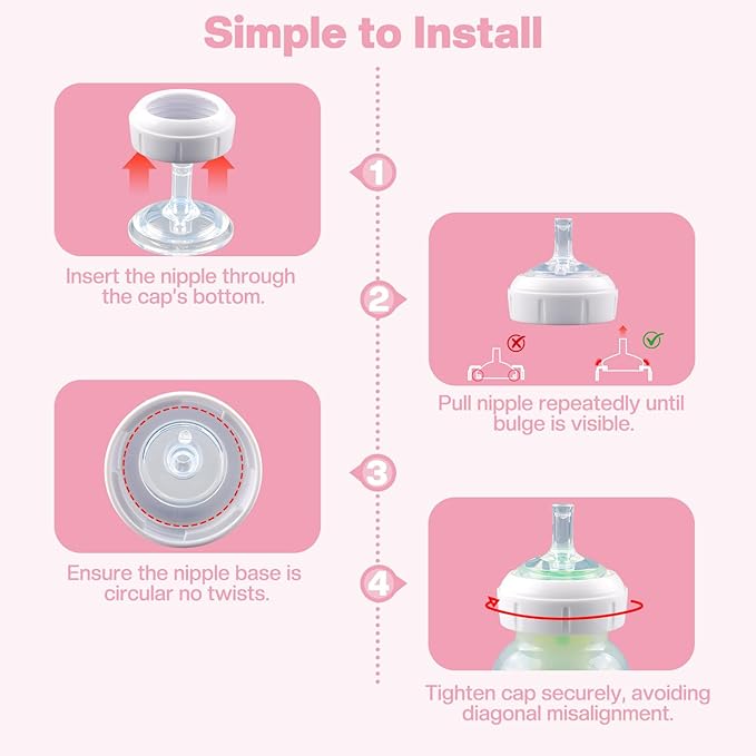 Sippy Nipple Compatible with Dr. Brown's Wide-Neck Baby Bottles & Sippy Spout Bottles