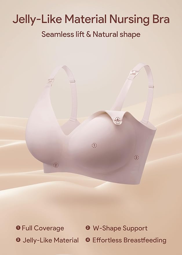 Maternity Nursing Bras Wireless Seamless Ultra-Soft Comfort for Breastfeeding Pregnancy Easy One-Handed Access Sleep Bra