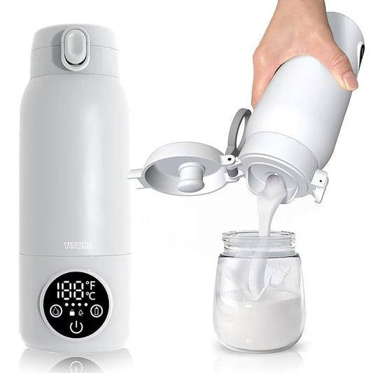 Portable Bottle Warmer & Travel Bottle Warmer - 17oz Large Capacity Fast Heating for Breastmilk/Formula, Dual Mode for Milk/Water, Perfect for Car Journeys & Outdoor Use