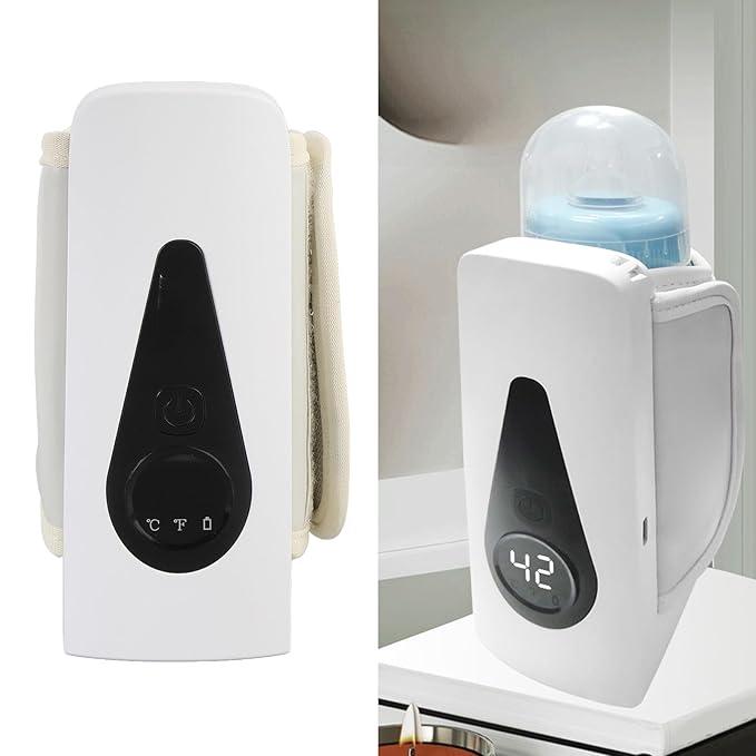 Buachois Baby Milk Bottle Insulation Cover,Portable Baby Bottle Warmer Constant Temperature Fast Charging Insulation Cover for Home Travel Nursing Mom Daycare