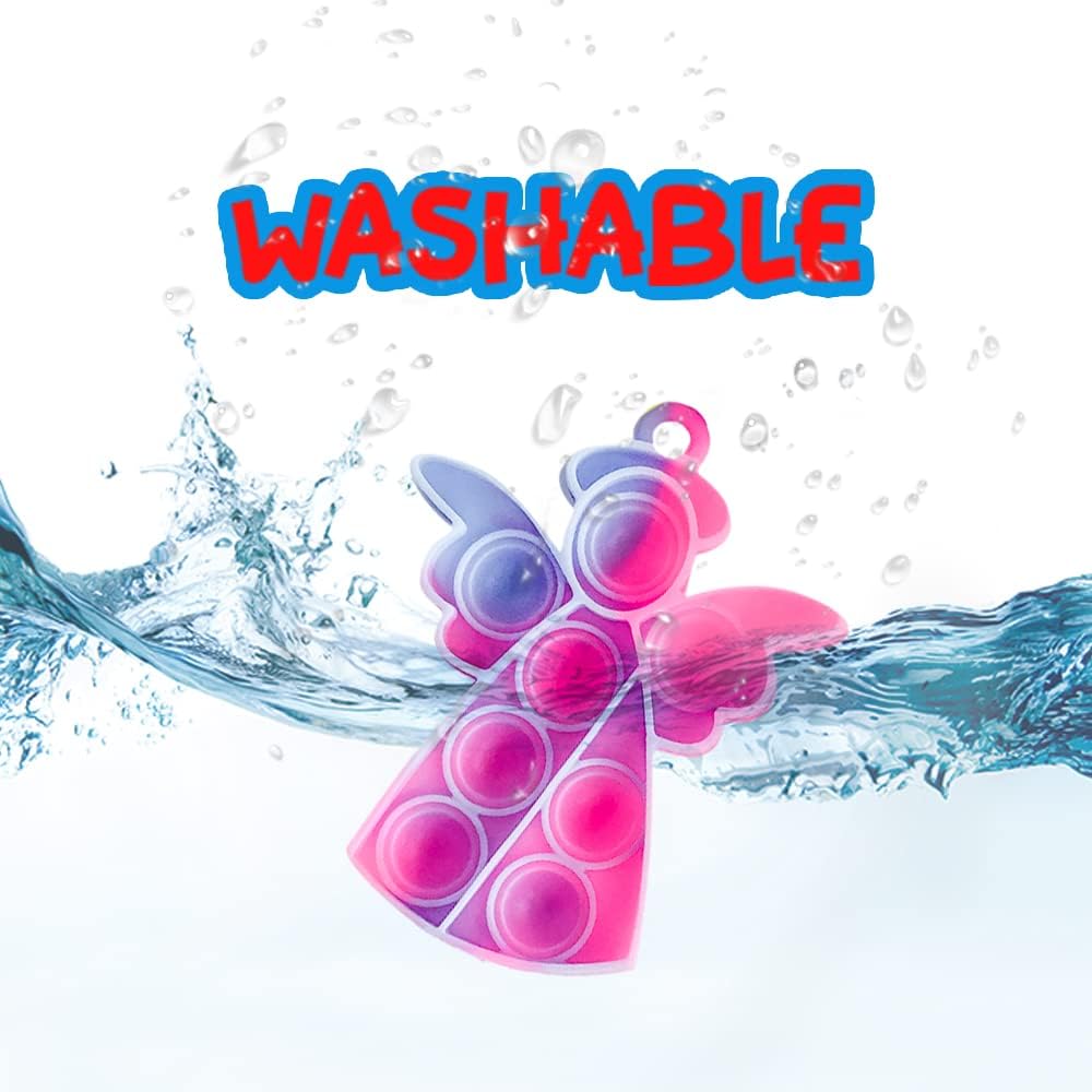 36Pcs Christmas Mini Keychain Bubble Squeeze Sensory Fidget Toys, Valentines Day Gifts for Kids Mini Fidg et Toys for Kids Adults Best Gift for Children's Party Favor