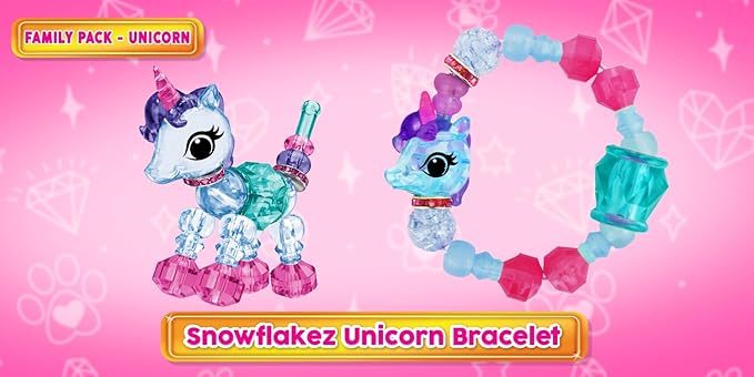 Twisty Petz Family Pack Unicorns, Includes Two Bracelets and Four Rings. For ages 6-12