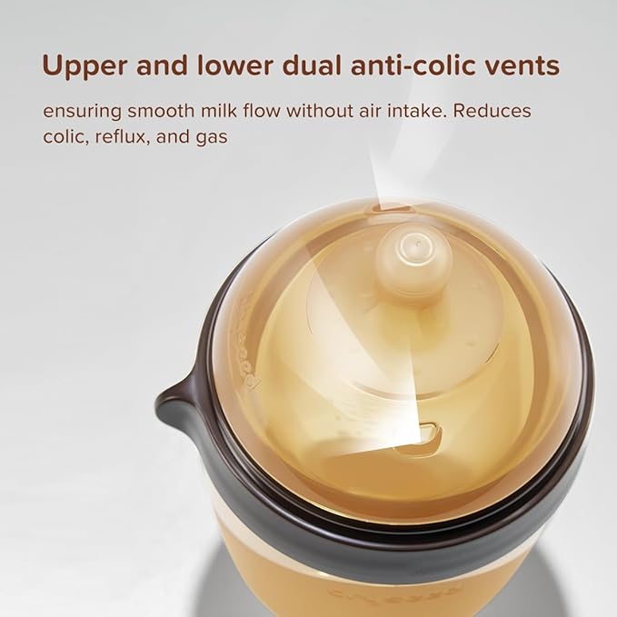 Thyseed Silicone Natural Breast-Like Bottle with Nipple(7-10 Months),8oz，1pack