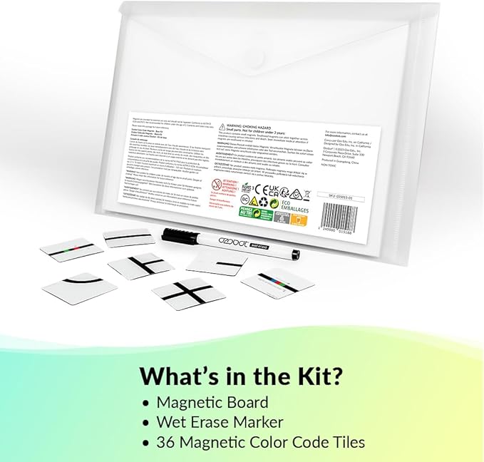 Ozobot Color Code Magnets Base Kit: Interactive Coding Learning Tool for Kids Ages 5+, Enhances Logic & Problem-Solving Skills, Classroom Education, 36 Tiles, Evo Required Not Included