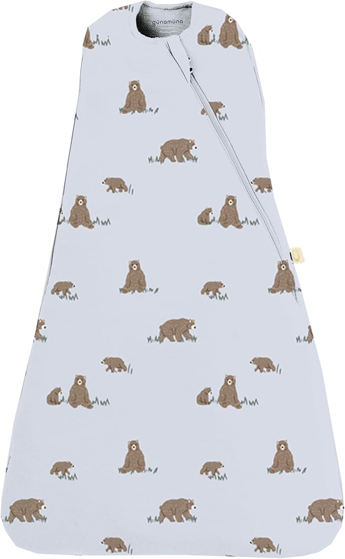 GUNAMUNA Swaddle Wrap for Newborns – Arms In or Out, Easy Diaper Changes with WONDERZiP, Soft Sleep Sack, 2.5 TOG