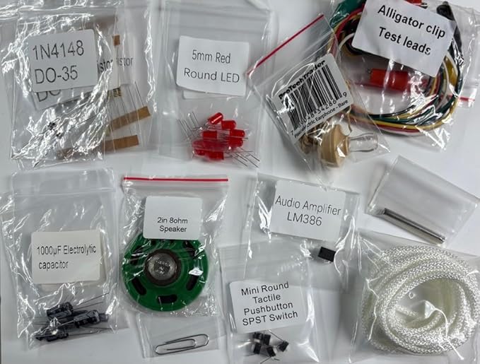 Make: Electronics Mini Kit 5 Educational Electronic Component Pack That Follow Experiments in Charles Platt's 3rd Edition Book (PTTMini3rd-Comp5)