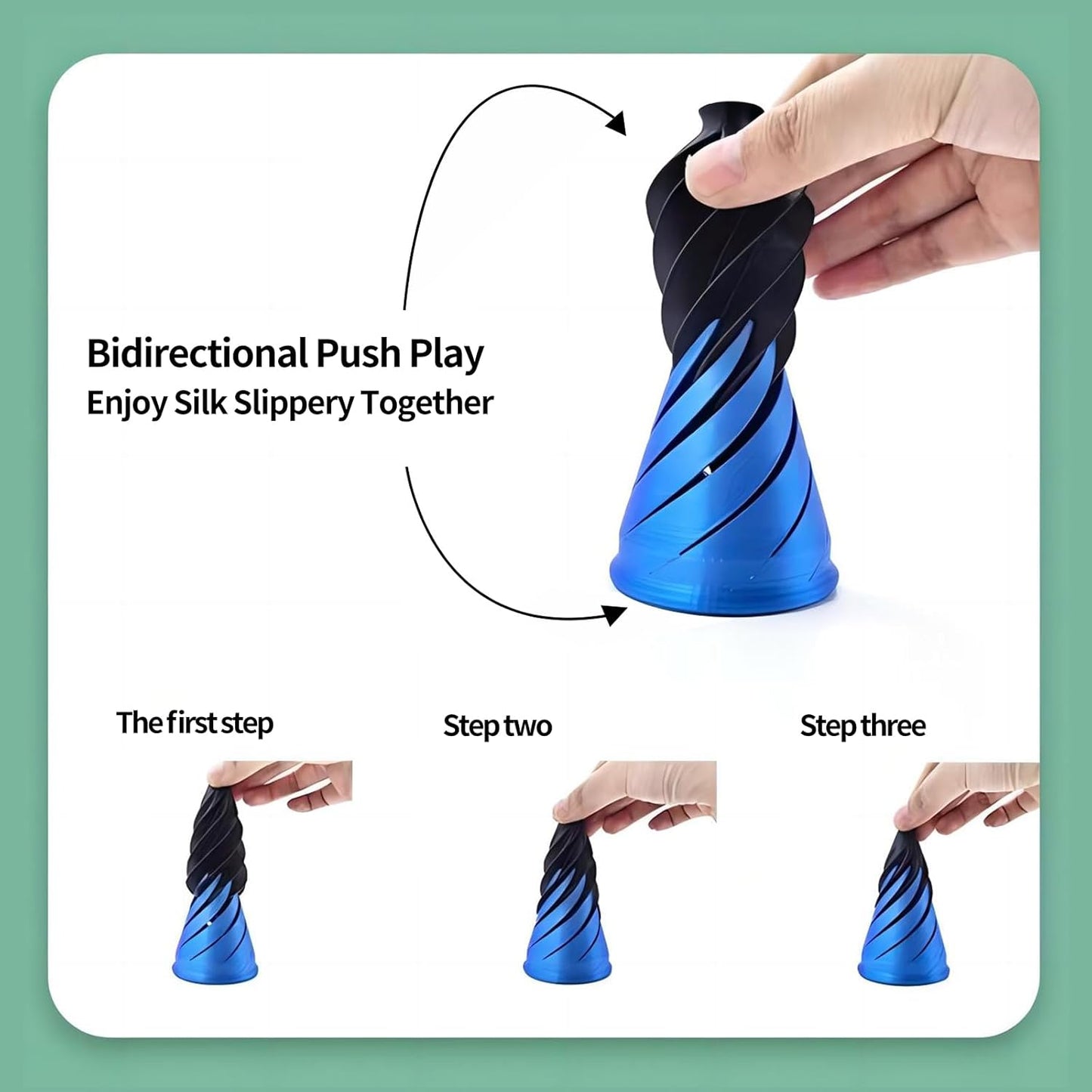 Spiral Cone Fidget Toy Impossible Cone Desktop Deco Souvenir Gift Mini 3D Printed Spiral Cone Stress Relief Desk Toy Funny White Elephant Gift Suitable for Birthday Gag Gift Large Size