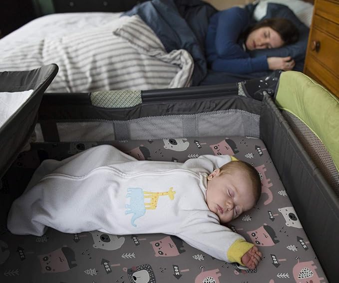 BROLEX 2 Pack Mini Crib Sheets, Stretchy Portable Fitted Playard Sheet Set, Convertible Playard Mattress Cover, Ultra Soft Breathable Material, Jungle Animals