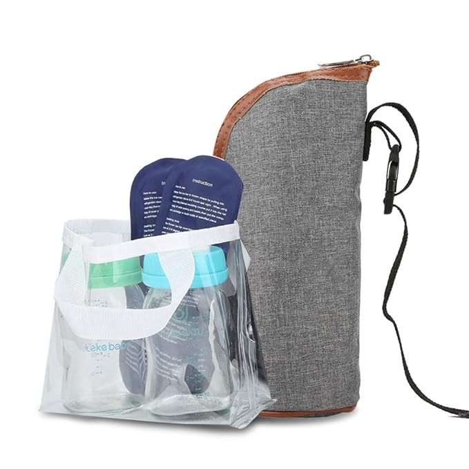 Semme Travel Breast Milk Bag Warmer, Baby Bottles, Bottle Warmer Bag, Portable Beverage and Baby Bottle Warmer Ideal for Car Travel, Shopping