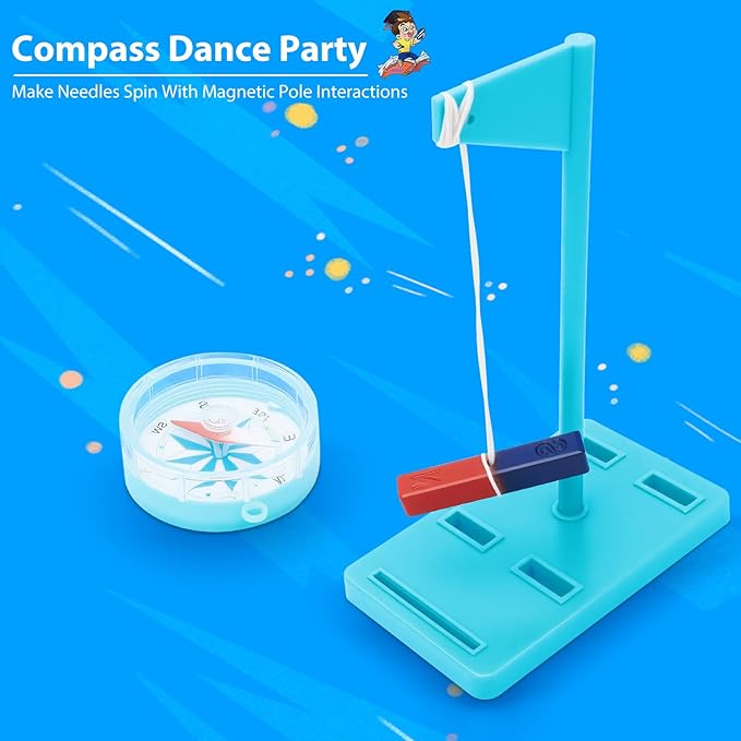 Science Magnets for Kids Magnet Set with Bar/Horseshoe/U Shaped/Iron Filings/Compass, STEM Educational Toys Magnet Kit for Science Experiments Classroom Learning