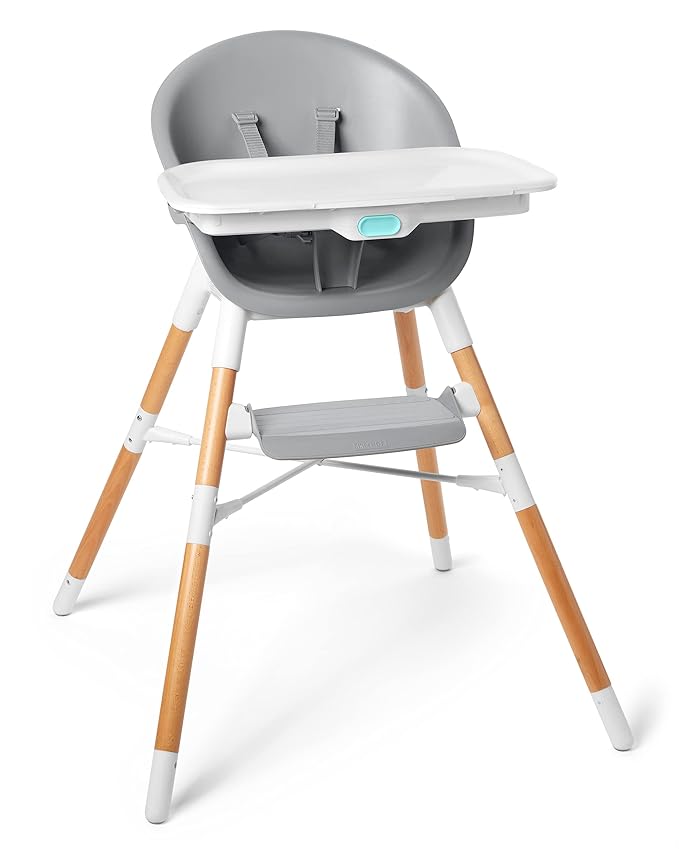 Skip Hop Baby High Chair 4 in 1 Convertible High Chair, EON, Grey/White
