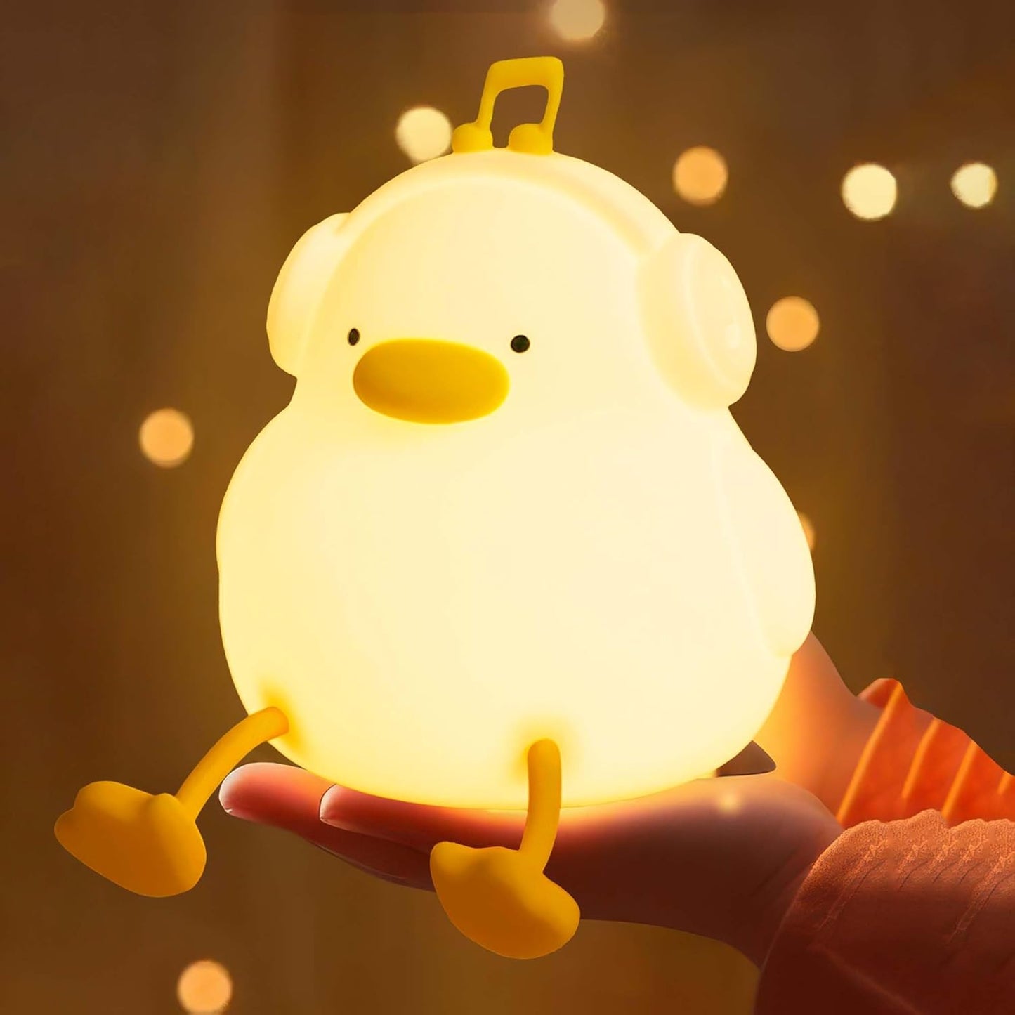 Duck Night Light, Squishy Silicone Nightlight for Baby Nursery with 30 Minutes Timer, Cute Duck Lamp Rechargeable Bedside Lamp with Touch Control for Kids Boys Girls Bedrooms, Living Room
