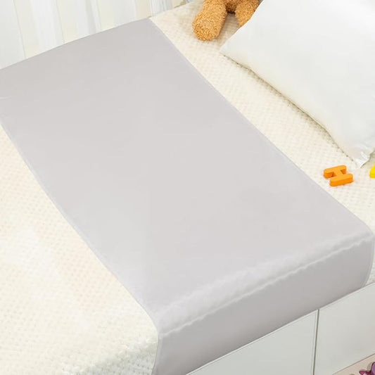 PROMEED Baby Silk Bassinet Sleeve, 23 Momme Pure Silk Cot Semi Sheet, Adjustable for All Standard Bassinet/Cradle/Cot/Crib Mattress (Light Grey)