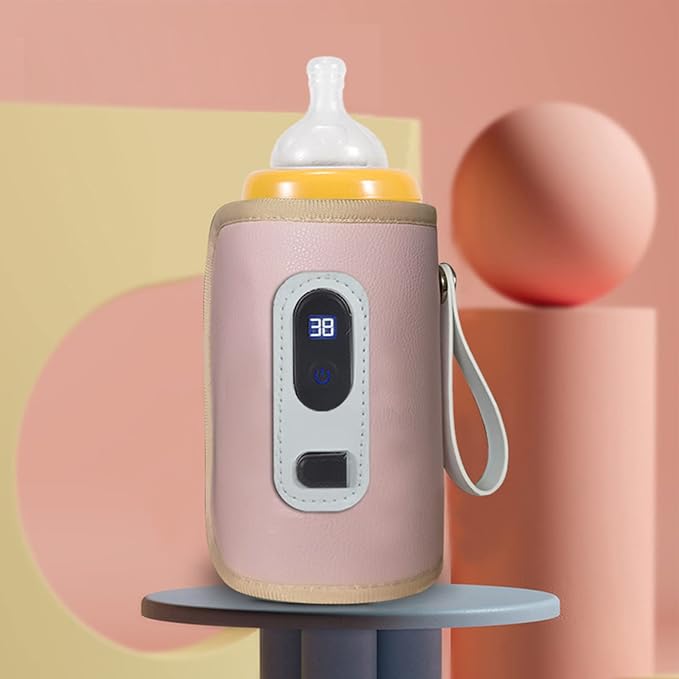 USB Baby Bottle Warmer with LCD Screen, Heating,Temperature, Portable Milk Bottle Heater for Travel, Car, Plane ()