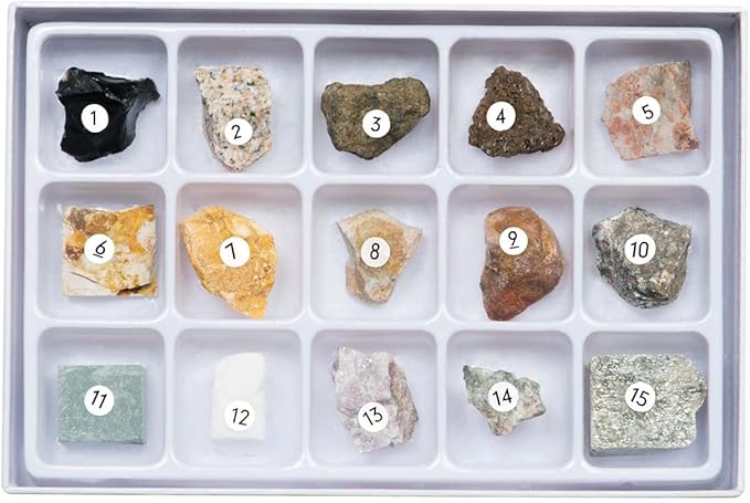 STEM Toy Rock Science Kit Geology Mineral Specimen For Kid Geologists