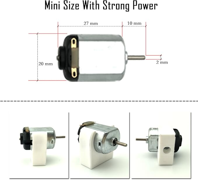 EUDAX 18 Set DC Motors Kit,Mini Electric 1.5-3V 24000RPM Hobby Motor with 252Pcs Plastic Gears,2 x AA Battery Holder ,Wires for STEM DIY Toy