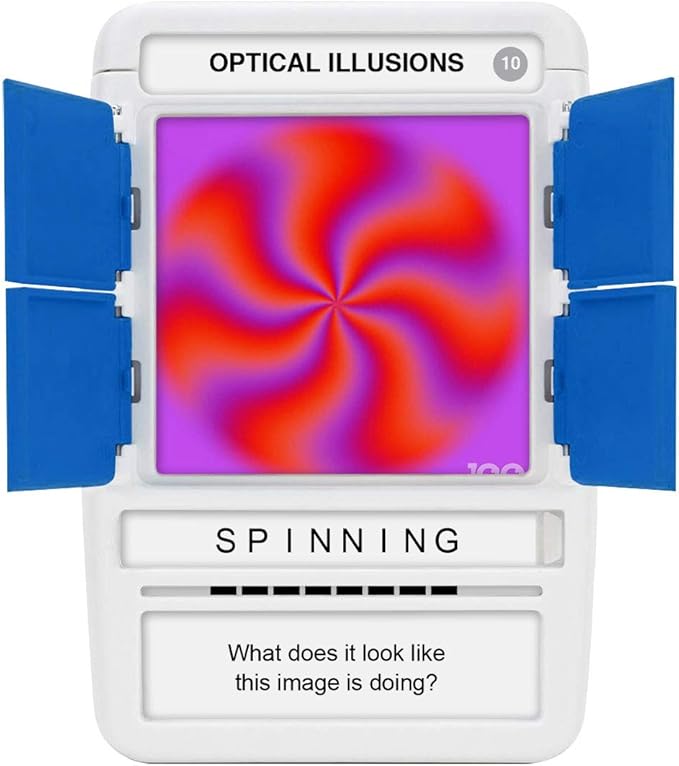 100 PICS Optical Illusions - Perfect Stocking Stuffer for Teens and Kids |100 Mind-Blowing Illusions | Contains 50 Cards in a Slide Reveal case | Ideal Gift for Travel
