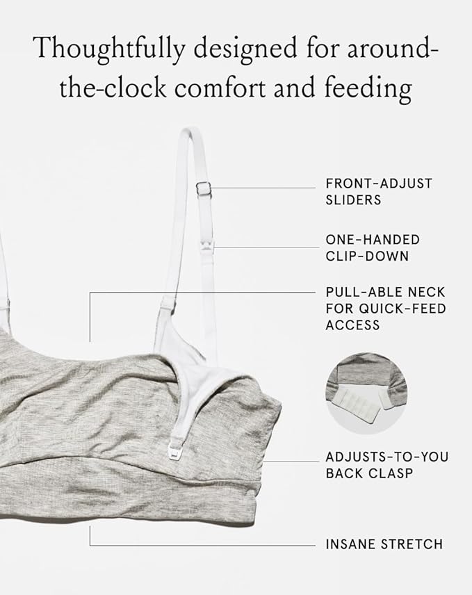 Bodily Everything Bra for Pregnancy, Nursing & Breastfeeding, Soft, Stretchy, Maternity & Sleep Bra with Nursing Access