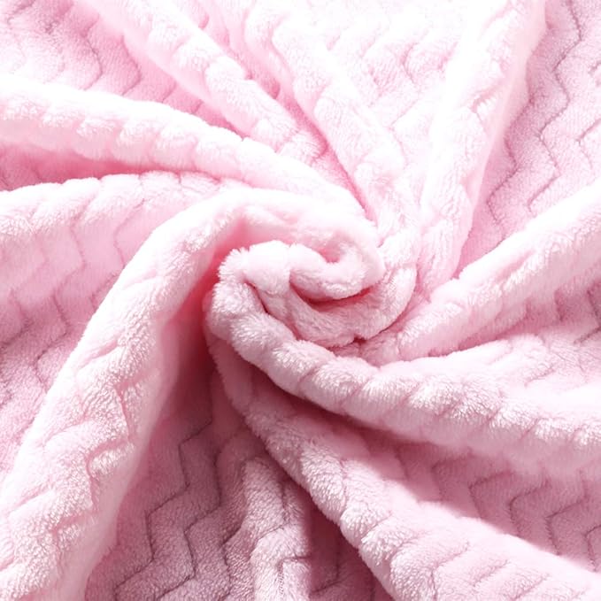 CREVENT 30''X40'' Soft Cozy Warm Baby Blankets for Boys Girls Solid Color - All Season Use - Newborn Essentials (Wave Baby Pink)