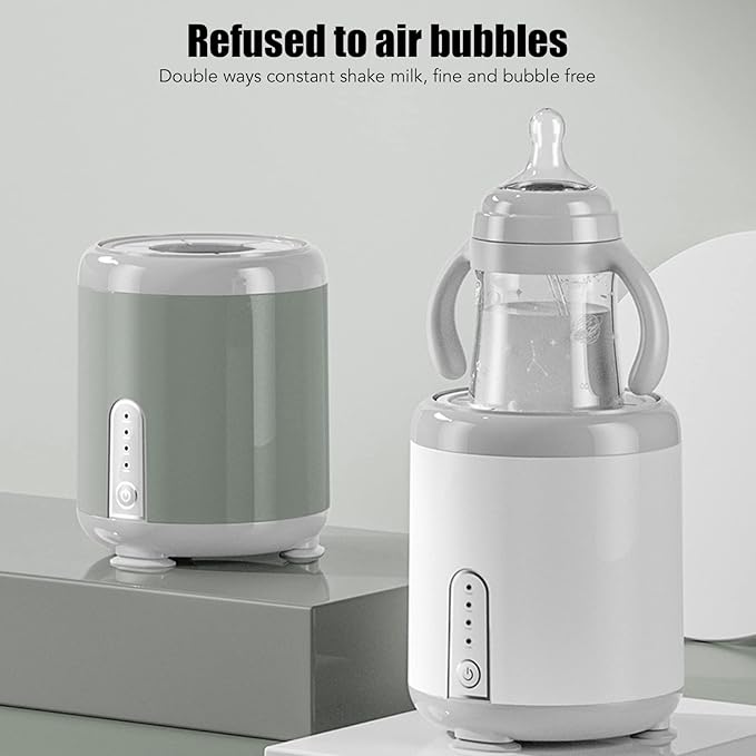 Baby Bottle Shaker, USB Charging Intelligent Baby Formula Mixer Bottle Warmer 3 Gear Automatic Milk Blender Mixer Electric Infant Bottle Shaker for Breastmilk and Formula, for Home Travel(White)