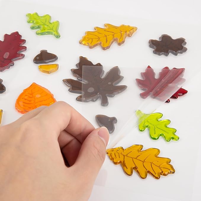 Fall Thanksgiving Window Gel Clings, Happy Thanksgiving Pumpkin Turkey Maple Leaf Scarecrow, School Home Supplies