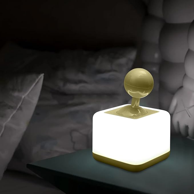 Night Light Lamp Rocker Night Light, 2-Speed Timer Bedside Night Lamp Rechargeable USB Lamp Side Table Light Night Rising Lamp LED Companion Light (Rocker Green)