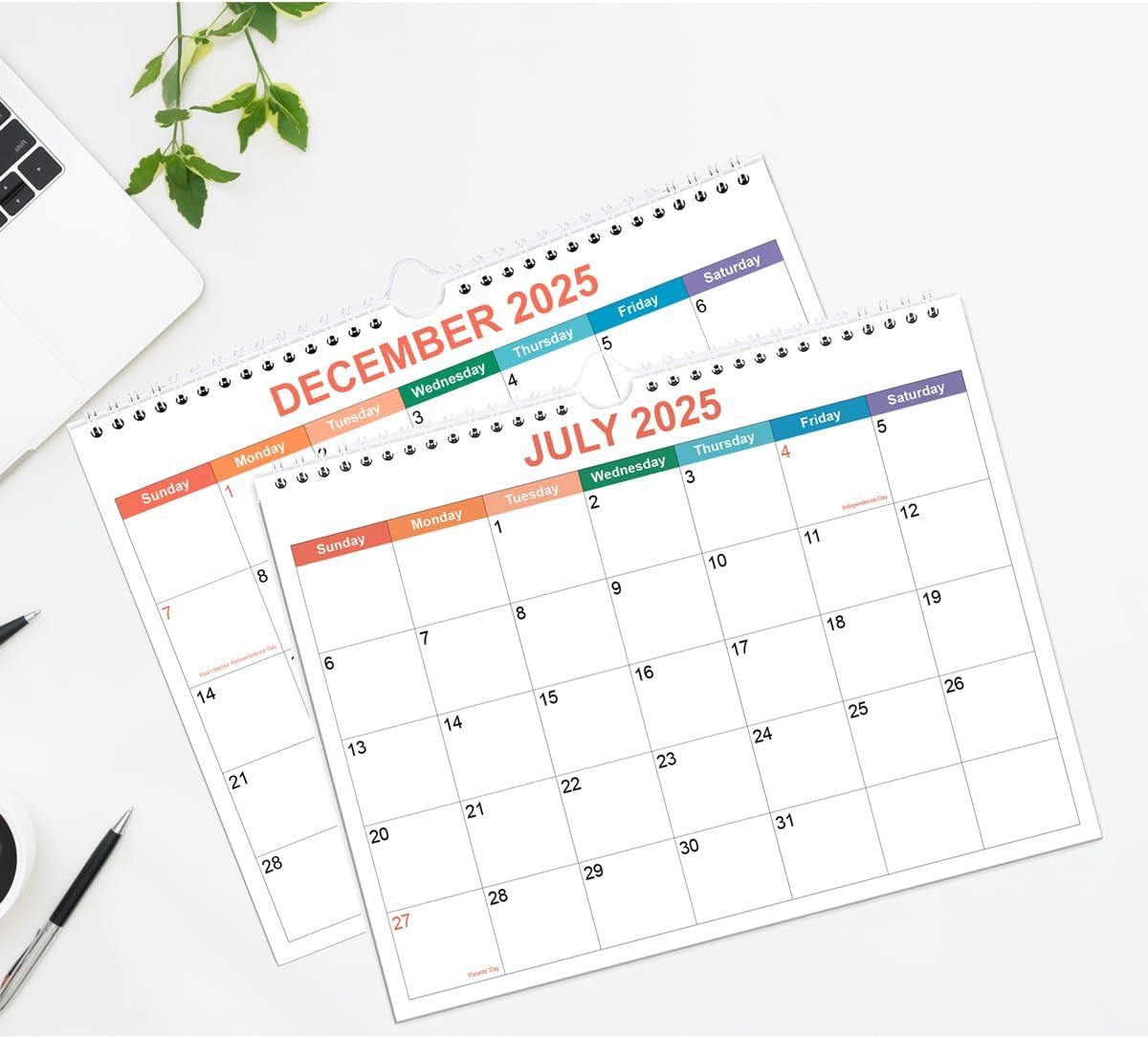 Calendar 2025-2026, Wall Calendar 2025-2026 from September 2025 - December 2026, 18 Months Calendar with Premium Paper, Twin-Wire Binding & Hanging Hook, 8.5" x 11", Colorful