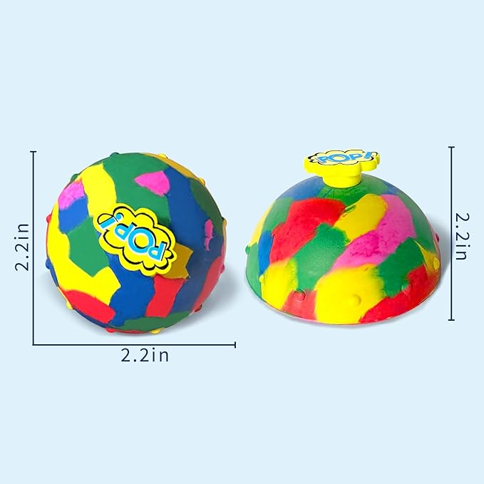 Jumping Bounce Ball for Kid,Ball That flattens and pops up Toy Suitable Doggy disc Magic Flying Saucer Bounce Popper Toy（4 Piece）