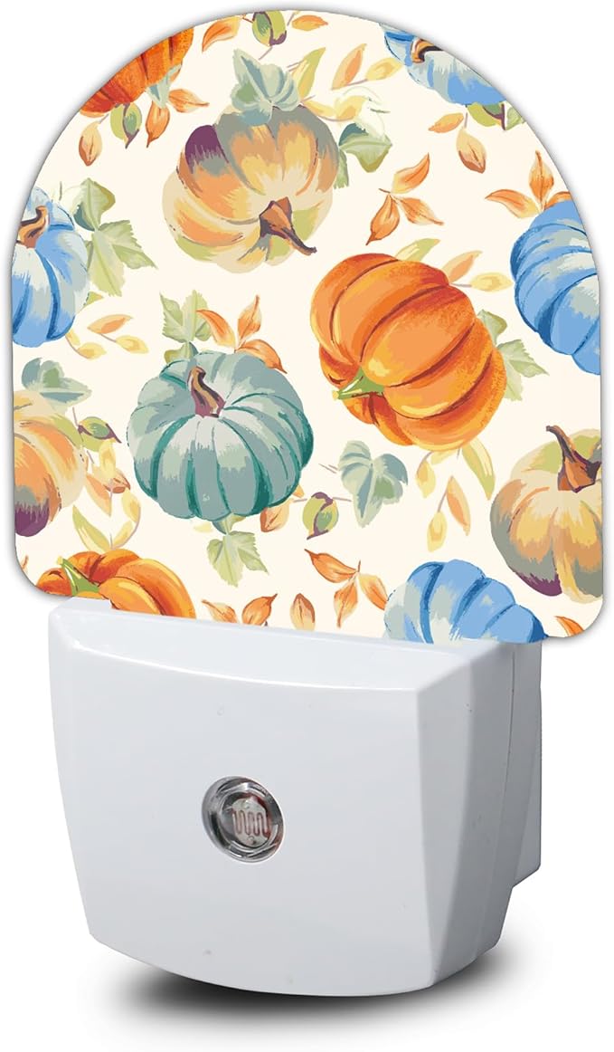 Thanksgiving Pumpkin Night Light,Night Lights Plug into Wall with Dusk to Dawn Sensor,Lamp for Bedroom Bathroom Hallway Nightlight for Women Girls