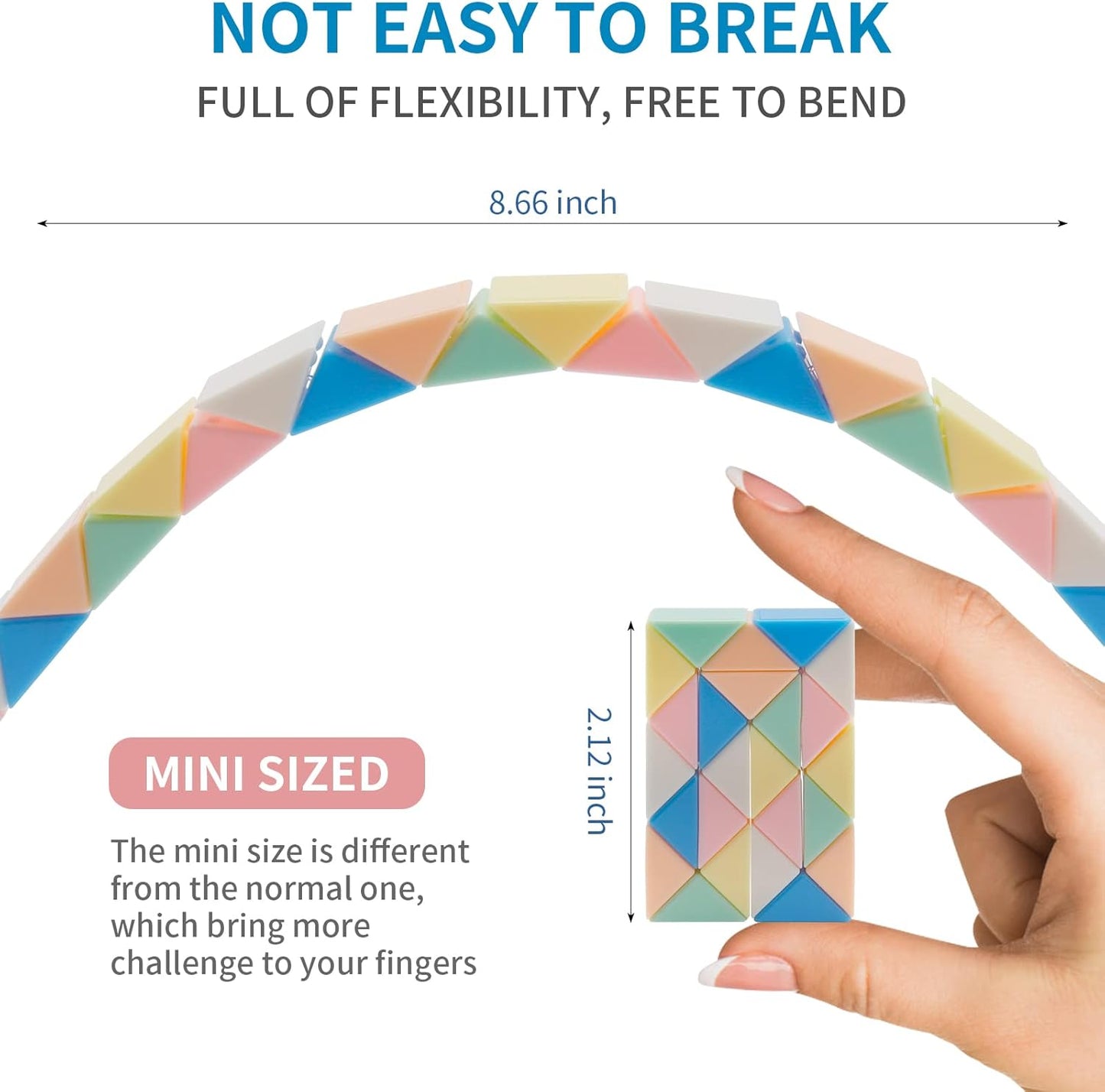 Ganowo 24 Pack Mini Fidget Snake Cube Mini Twist Puzzle Favors Cubes Magic Speed Cubes Toy for Kids Party favors，Goody Bag Fillers, Party Supplies