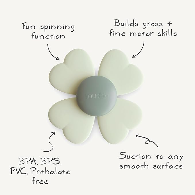 mushie Lucky Suction Spinner Toy | Toddler Sensory Toys for Bath & Play