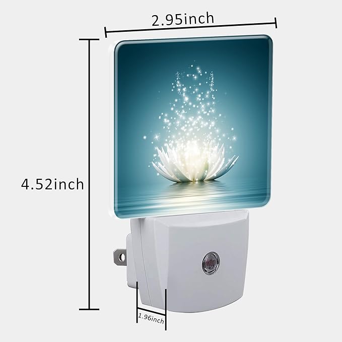 Magic Lotus Flower on Water Night Light Plug into Wall with Dusk to Dawn Sensor Cute Nightlight for Kid Girls Boys Women Men Room Decor, Hallway, Kitchen, Bathroom, Nursery, Stairs