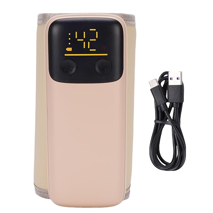 Baby Bottle Warmer with LCD Screen Portable Fast Baby Milk Warmer 6 Gears Temp Control 6000mAH