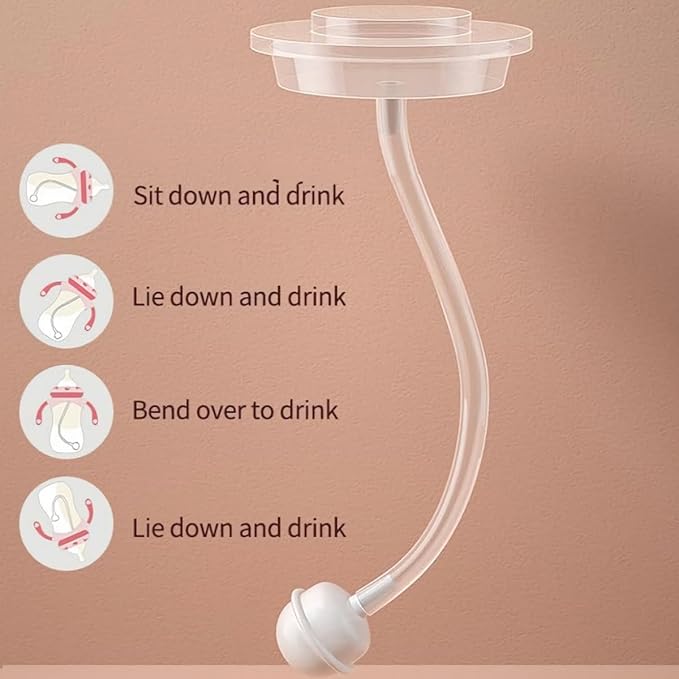 Baby Bottles, Weighted Straw Toddler Milk Bottles with Non-Slip Handle, Size + Variable Fast Flow, 12+ Months, BPA-Free, Pink/1Pack/9oz