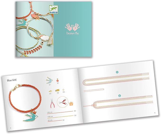 DJECO Beads and Jewelry Craft Kit, Celeste - Create Your Own Friendship Bracelets w/Colorful Beads - Fun & Creative for Family & Friends - Educational Arts & Crafts for Children Ages 8+ Years