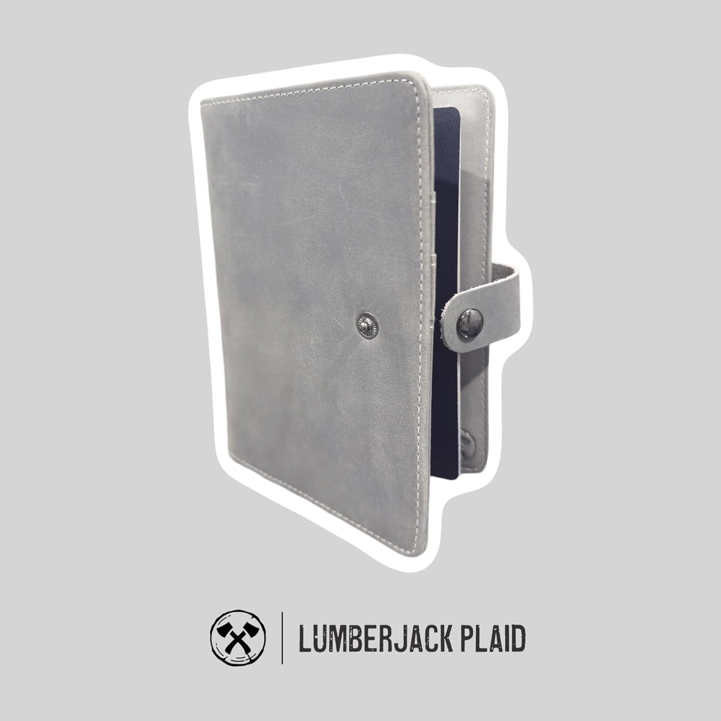 Genuine Leather AirTag Passport Holder and Wallet for Men and Women RFID Blocking for Secure Traveling and Documentation Organizer (Grey)