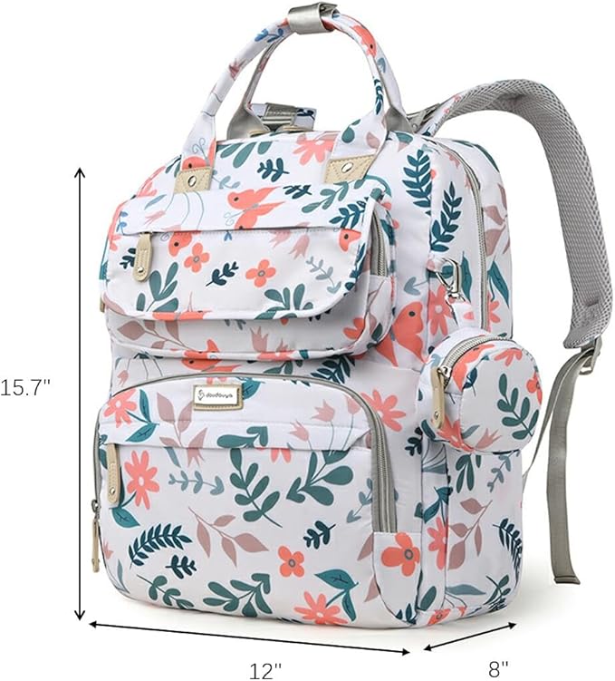 Diaper Bag Backpack for Baby – Large Capacity Waterproof Travel Tote, Multifunction Baby Bag with Changing Pad, Pacifier Holder & Stroller Straps (Jungle Green)