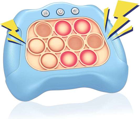 Fast Push Pop Pro Light Up Fidget Bubble Game Controller, Puzzle Pop Pro Game Fidget Toys Adults Handheld Bubble Pop Fidget Game Console Anti-Anxiety Autism Decompression Electronic Travel Game Toy