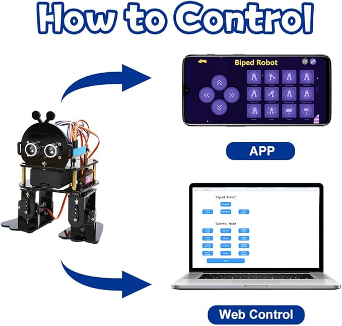ACEBOTT Robotics for Kids Ages 12-16，Bionic Biped Robot Kit for Arduino ESP32, STEM Science Kits, Cool Engineering Building Toys, Science Coding Kit for 12+ Boys Girls Teens and Adults Unique Gifts
